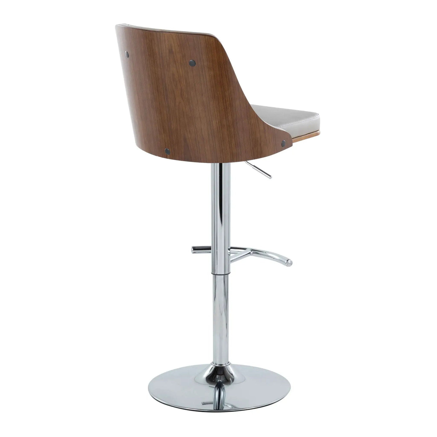 Gianna - Mid Century Modern Adjustable Barstool With Swivel With Rounded T Footrest (Set of 2) by HouseOfZazla