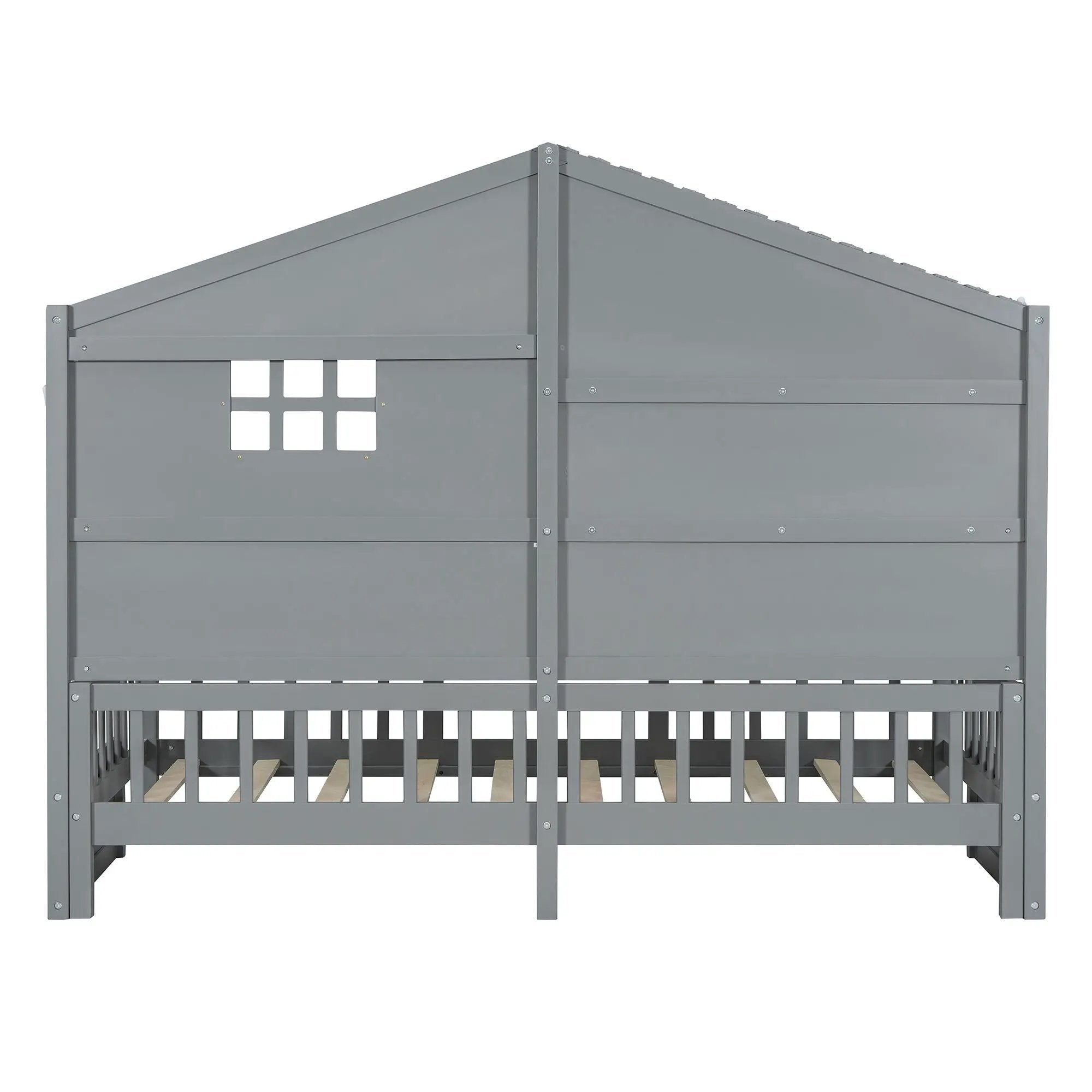 House Bed With Shelves, Window And Sparkling Light Strip On The Roof by HouseOfZazla