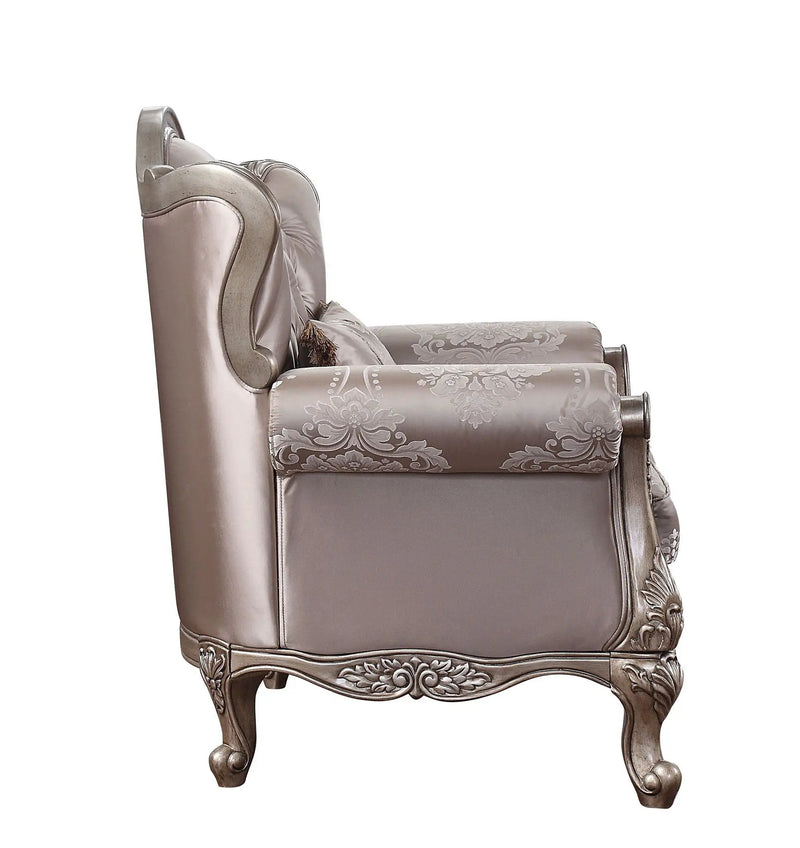 Jayceon - Chair With Pillow - Fabric & Champagne by Unique Piece Furniture