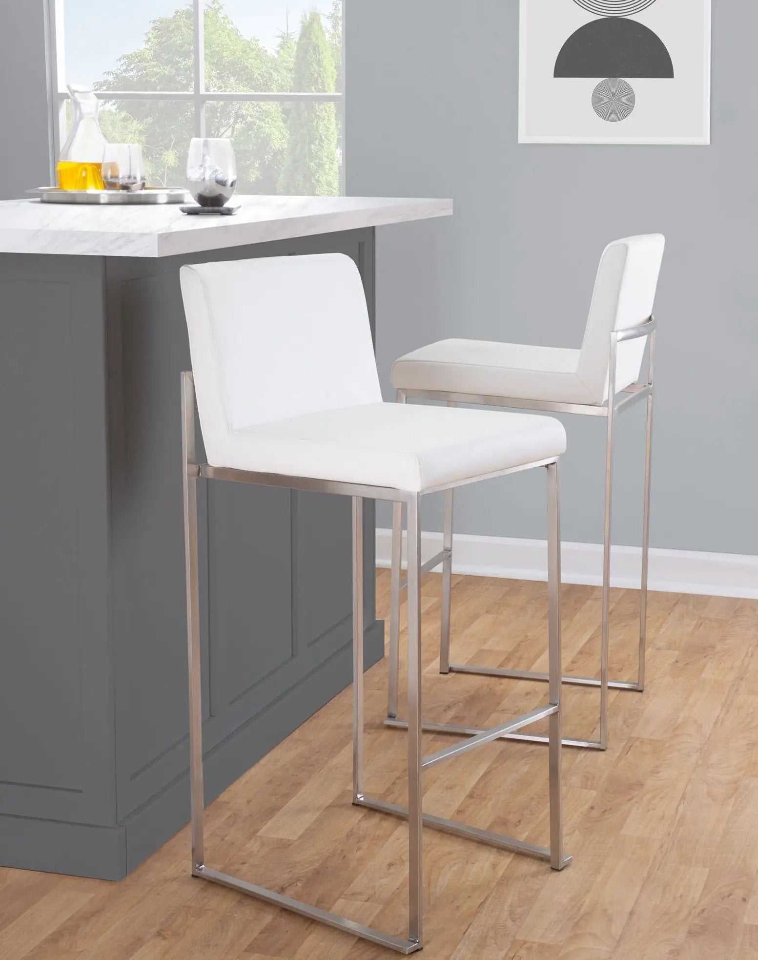 Fuji - Contemporary And Modern Elegance High Back Barstool by Unique Piece Furniture