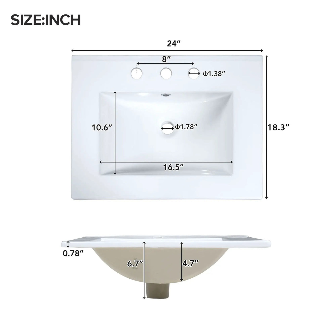 Modern Bathroom Vanity With Ceramic Sink, Soft-Close Doors, Flip Drawer, U-Shaped Shelves, Elegant Storage Solution by HouseOfZazla