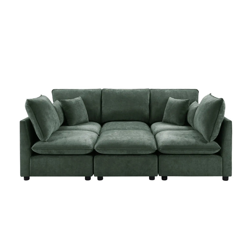 Modern Sectional Sofa U-Shaped With Movable Ottoman Storage Armrests And USB Ports by Unique Piece Furniture