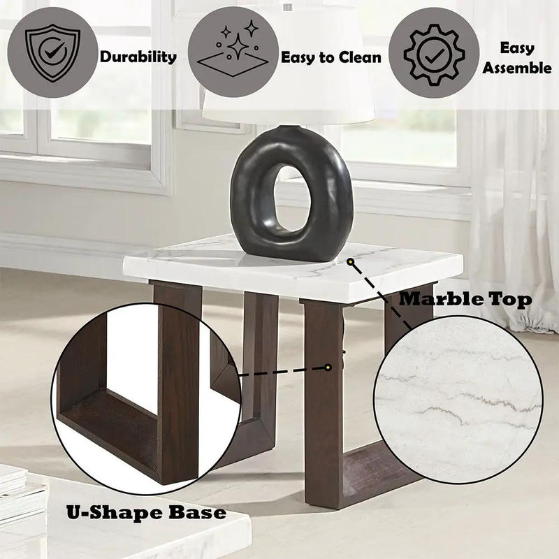 Edwyn - Table With Marble Top by Unique Piece Furniture