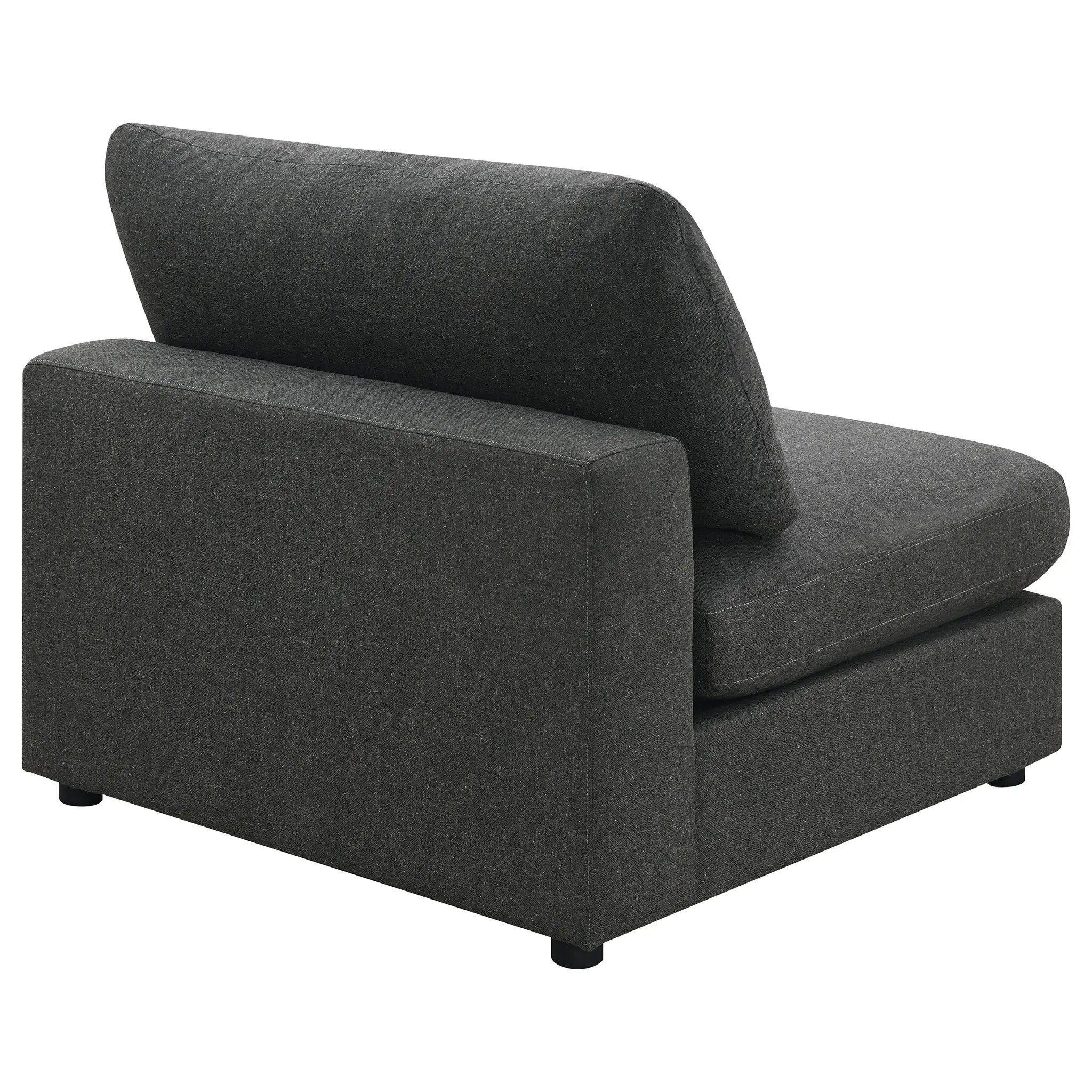 Serene Upholstered Armless Chair Charcoal by Unique Piece Furniture