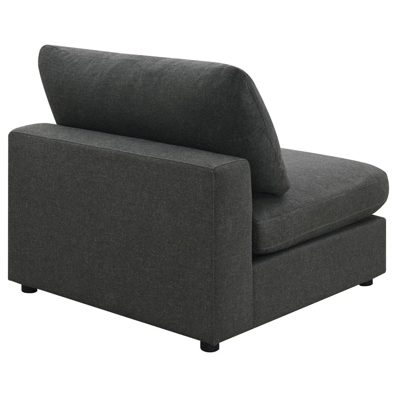 Serene Upholstered Armless Chair Charcoal by Unique Piece Furniture