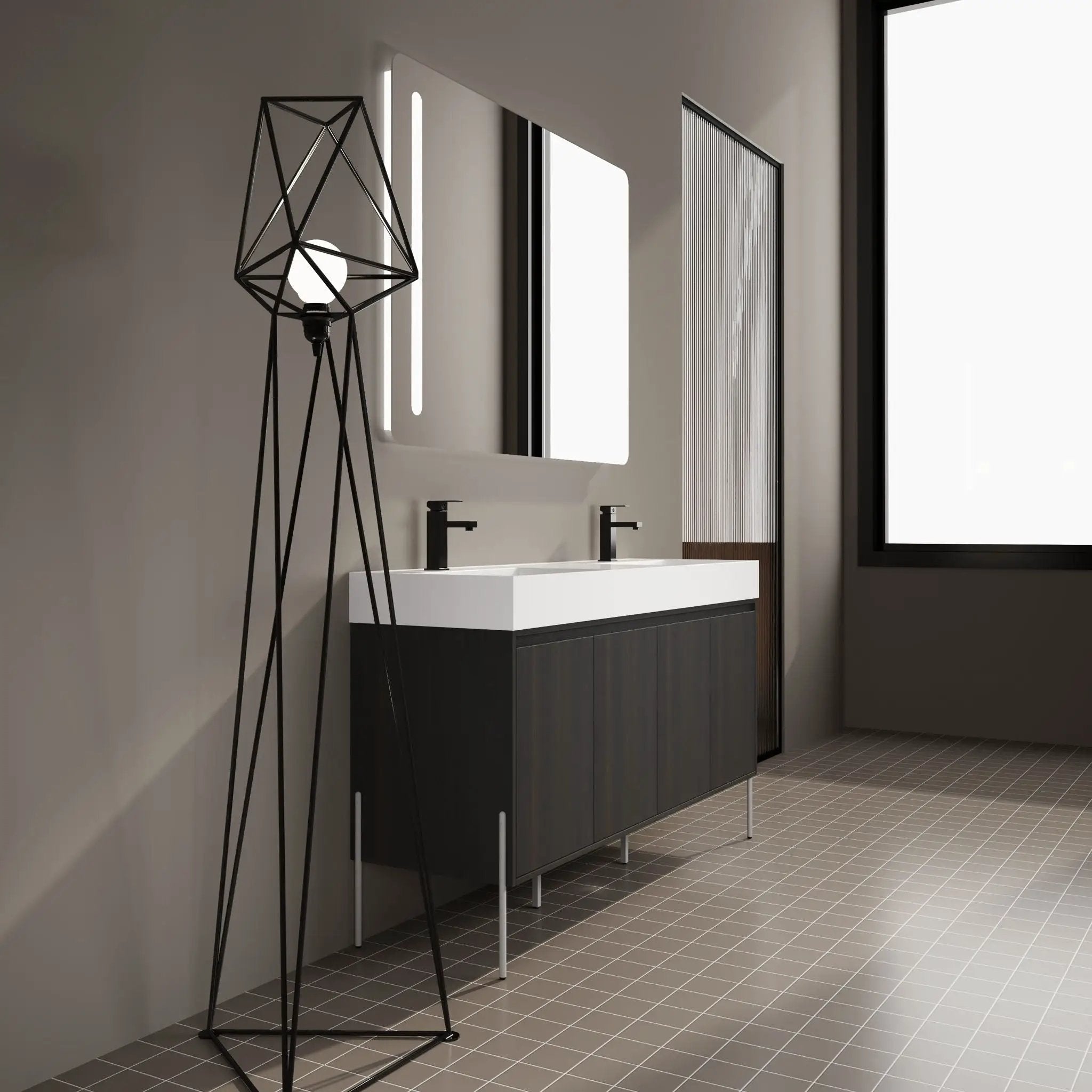 Freestanding Bathroom Vanity With Resin Sink And Storage Cabinet by HouseOfZazla