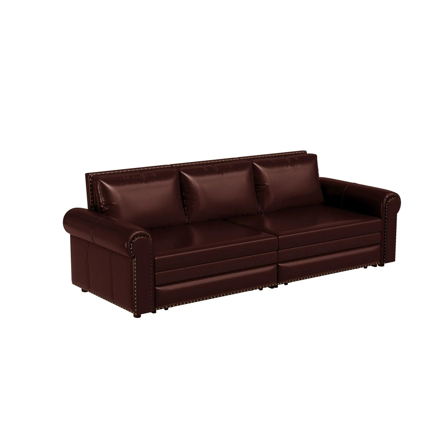 3 In 1 Convertible Sleeper Sofa With Nailhead Trim & Rolled Arm by HouseOfZazla