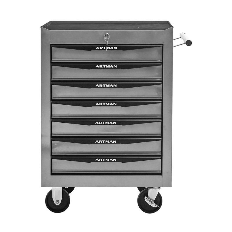 Rolling Metal Tool Chest with 7 Drawers, 20" Cabinet Silver by HouseOfZazla
