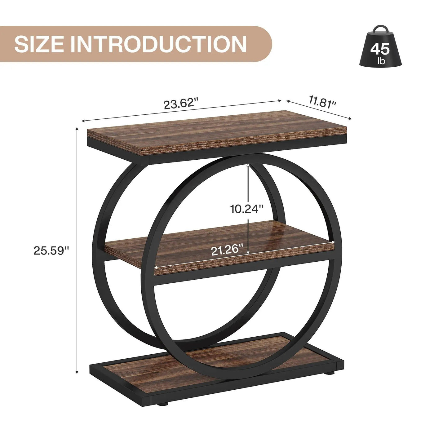 Industrial Narrow End Table With 3 Shelves by HouseOfZazla