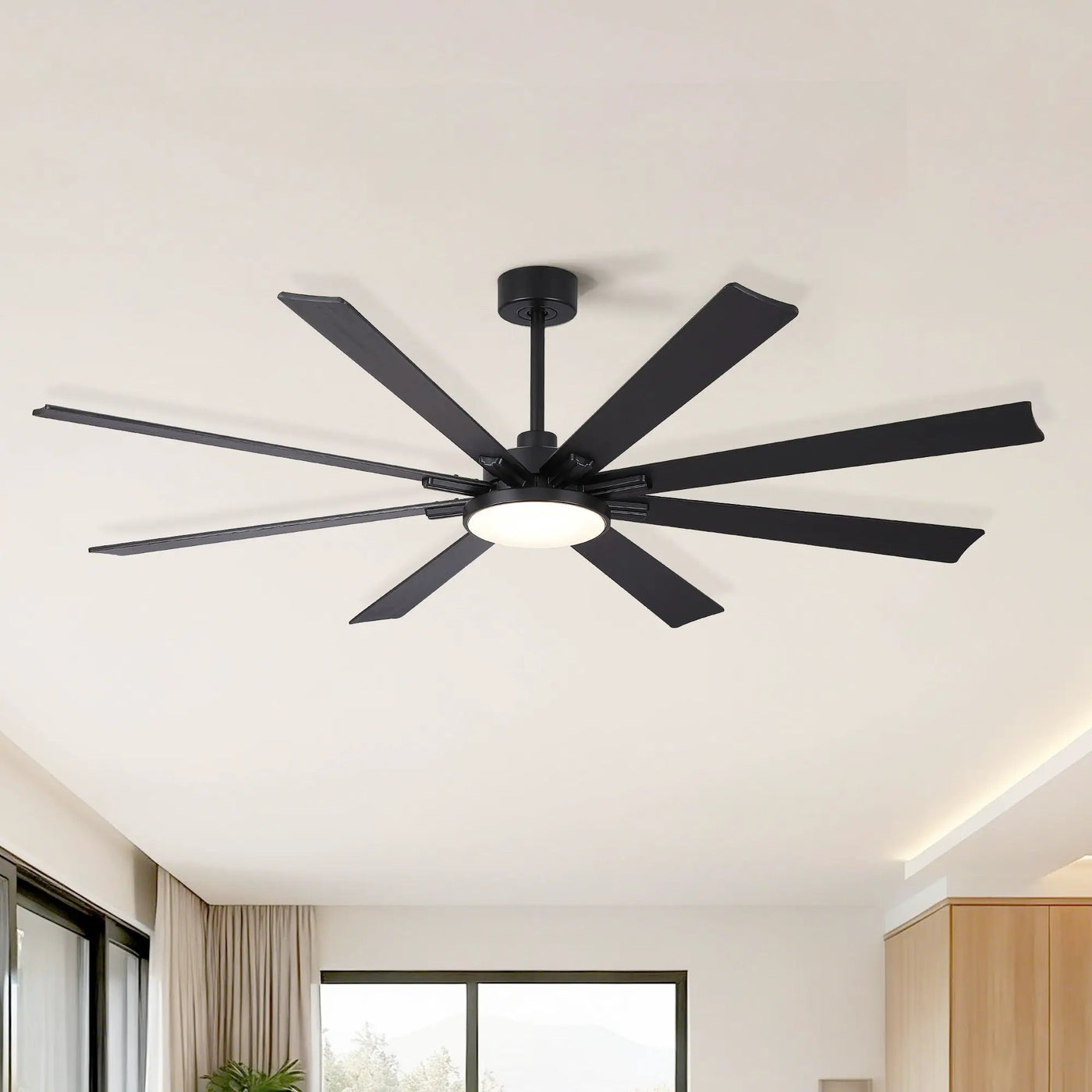 Large Ceiling Fan With Dimmable LED Light 8 Blades Remote Control, Reversible DC Motor by HouseOfZazla