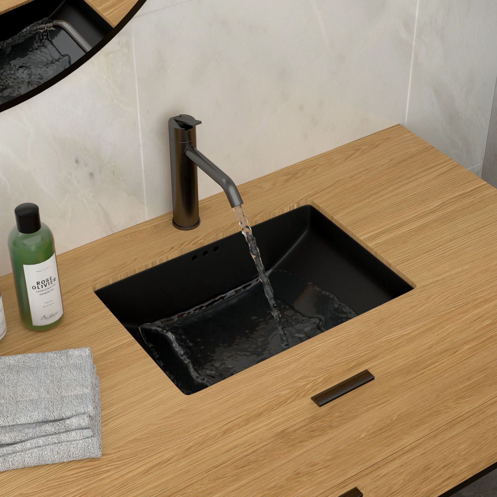 Modern Ceramic Undermount Bathroom Sink With Overflow, High Quality by HouseOfZazla