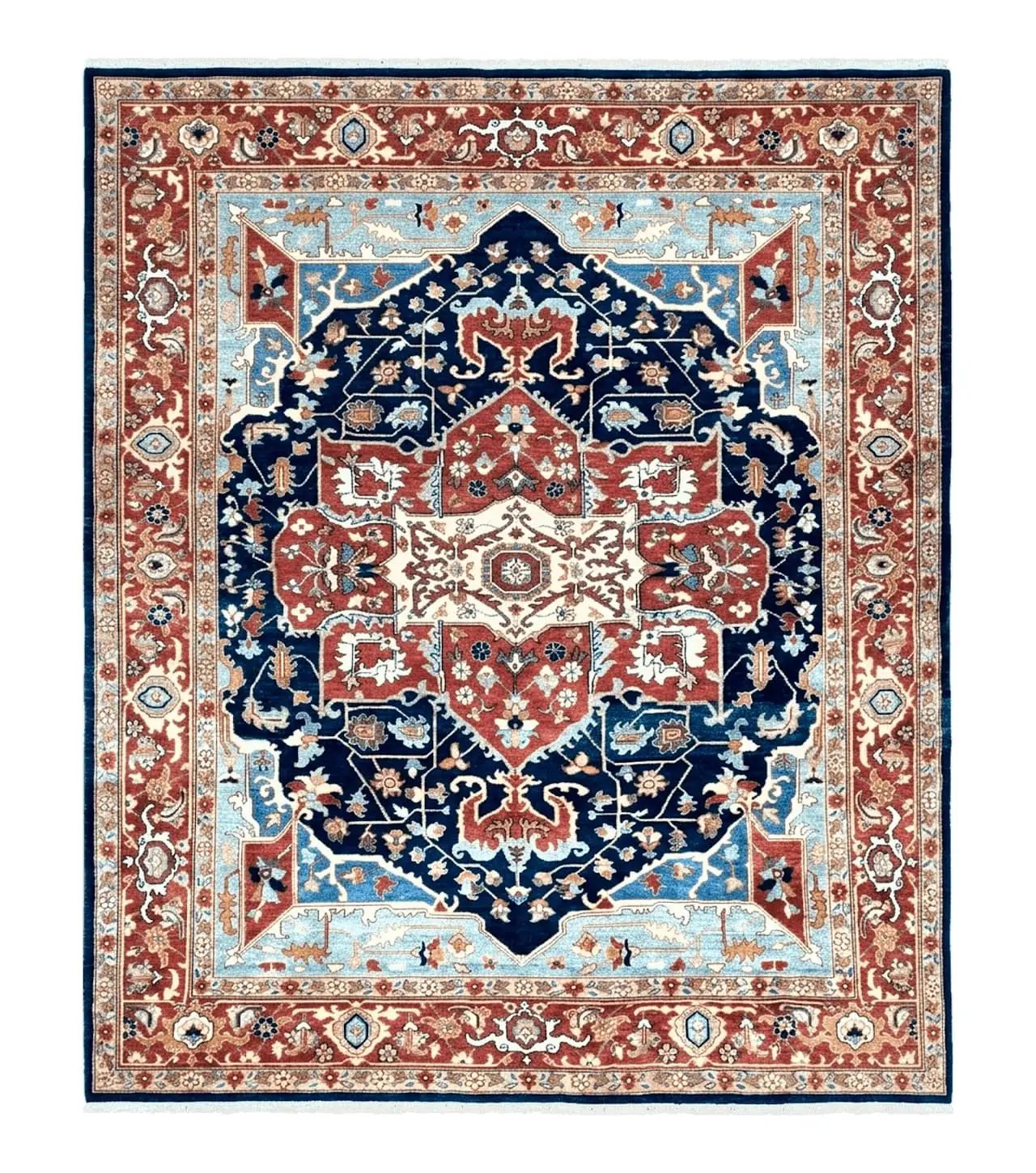 Safavieh Samarkand Heriz Rug 8x9 ft, Colorful Serapi Room Sized Hand-K