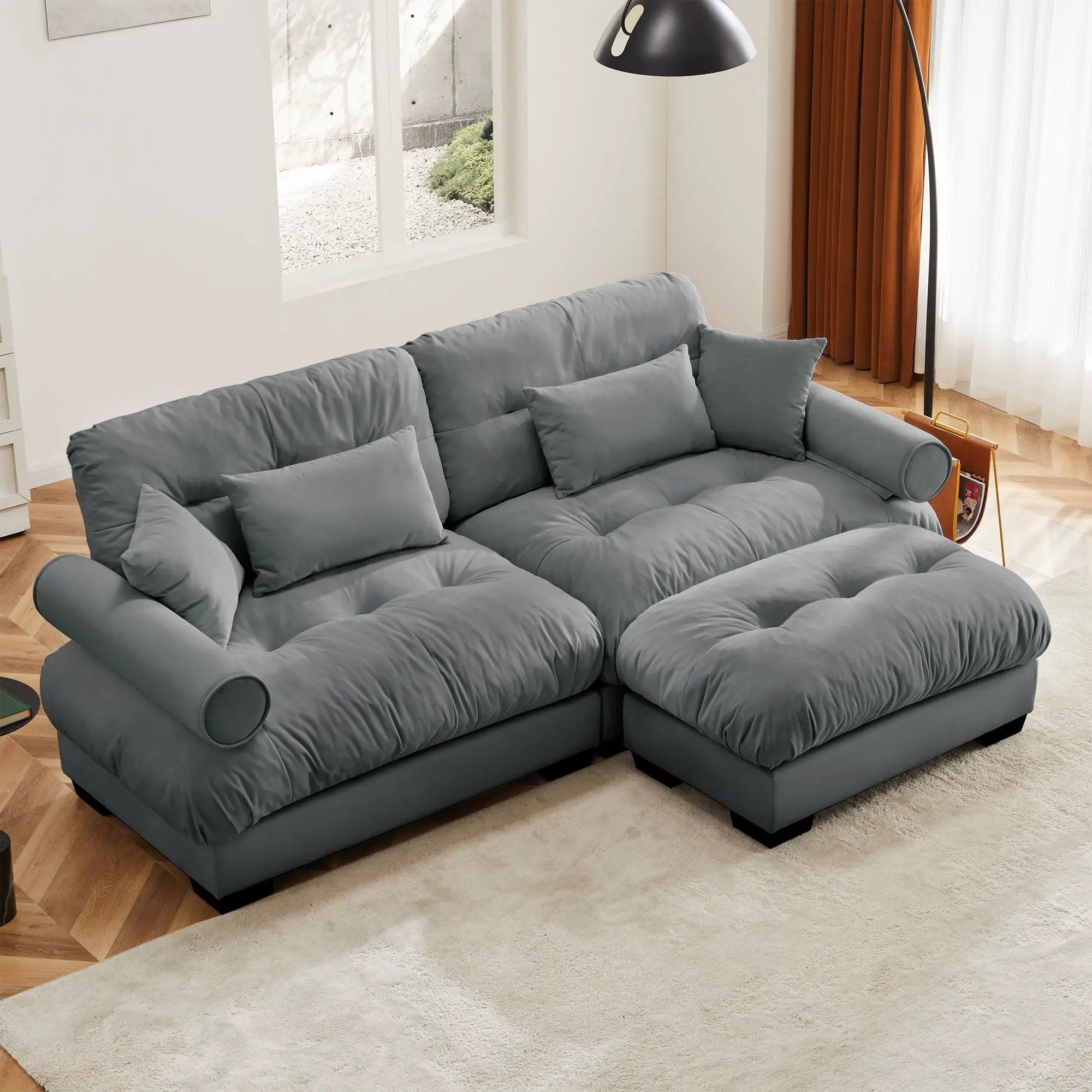 Super Comfort Oversized Modular Sectional Sofa With Movable Ottoman by HouseOfZazla