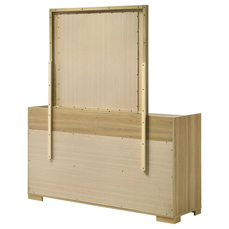 Hyland 6-drawer Dresser with Mirror Natural by Unique Piece Furniture