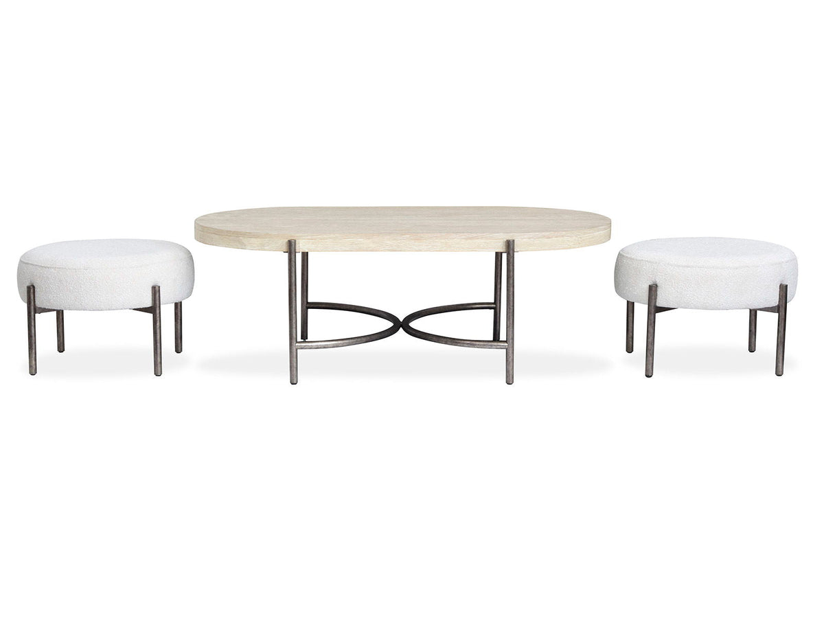 Jennings - Oval Cocktail Table With Two Ottomans - Edgecomb Gray And Weathered Antique Nickel, photo 7 of 7
