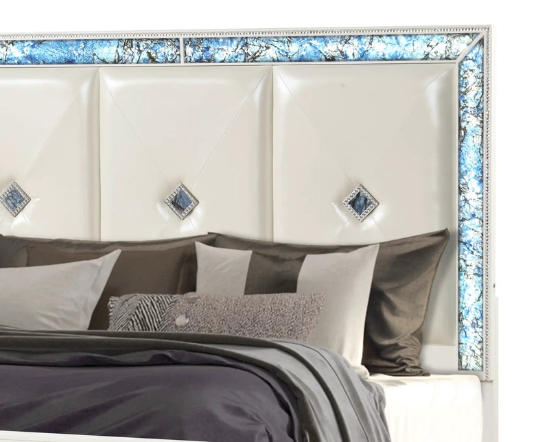 Laguna Modern Style 4 Pc Queen Upholstered Bedroom Set by HouseOfZazla