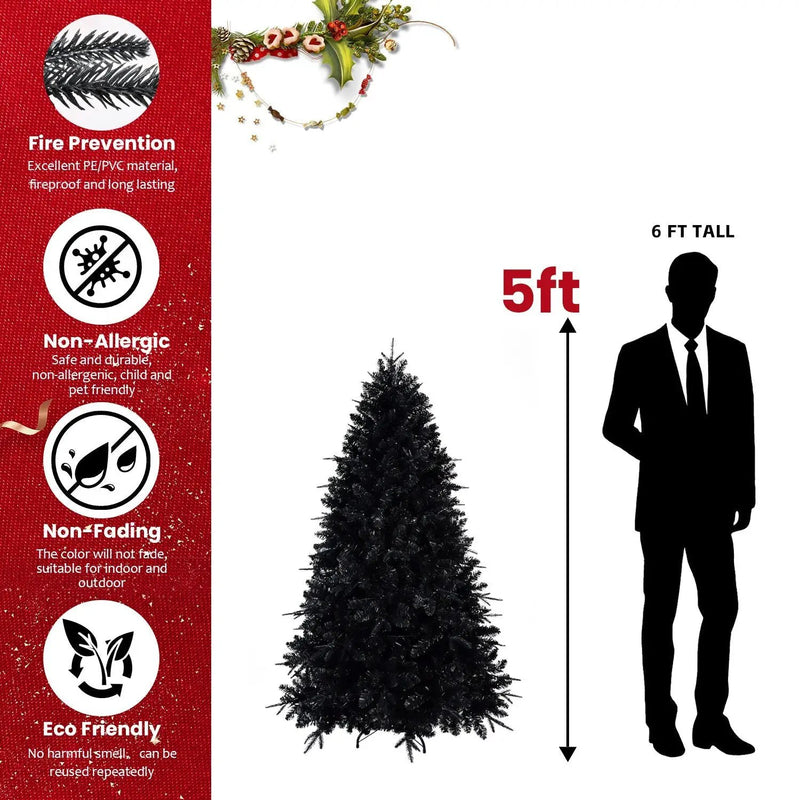 The 6-Foot Pre-Lit Black Christmas Tree by HouseOfZazla
