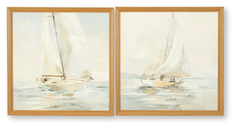 Winbrook - Wall Art Set (Set of 2) - Gray / Tan / Gold Finish by Unique Piece Furniture