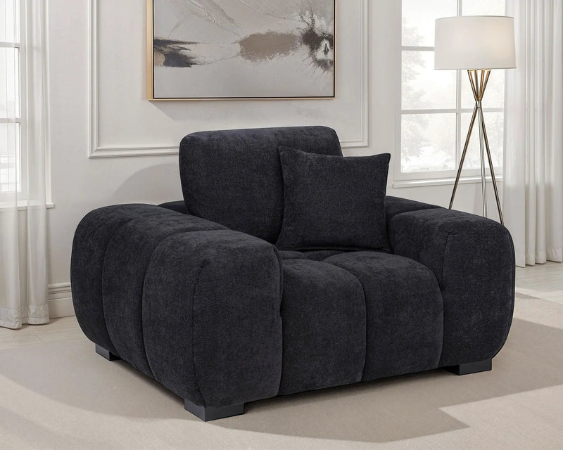 Octavia Upholstered Track Arm Accent Chair Black by Unique Piece Furniture