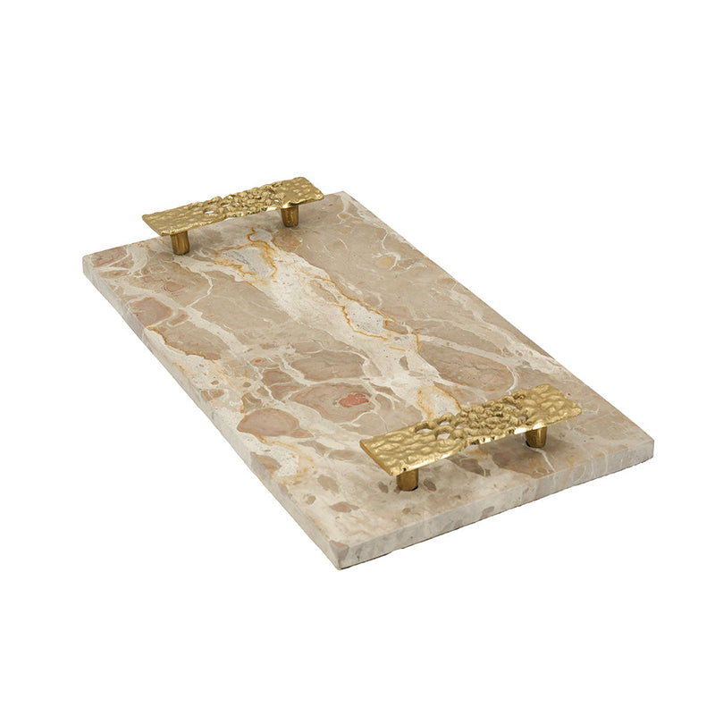 Marble Tray with Gold Handles – 17.7x9.7x2 Inches, photo 2 of 10
