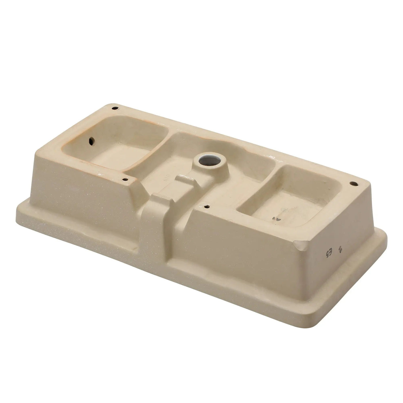 Modern Rectangular Undermount Bathroom Sink With Overflow Ceramic by HouseOfZazla