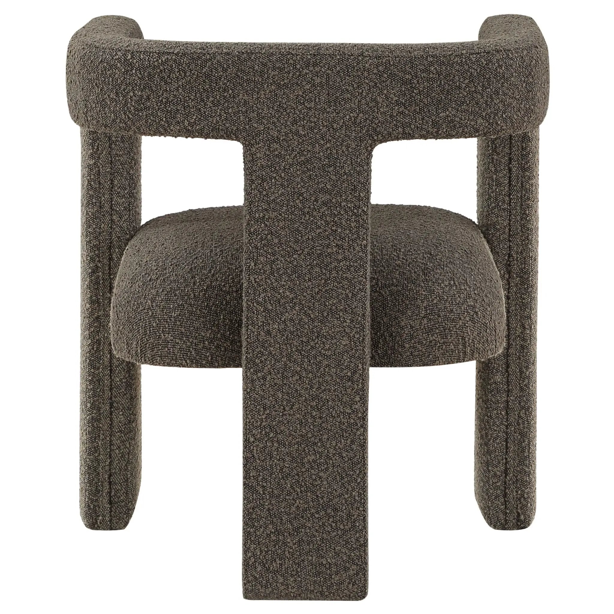 Petra Boucle Upholstered Accent Side Chair Chocolate Brown by Unique Piece Furniture
