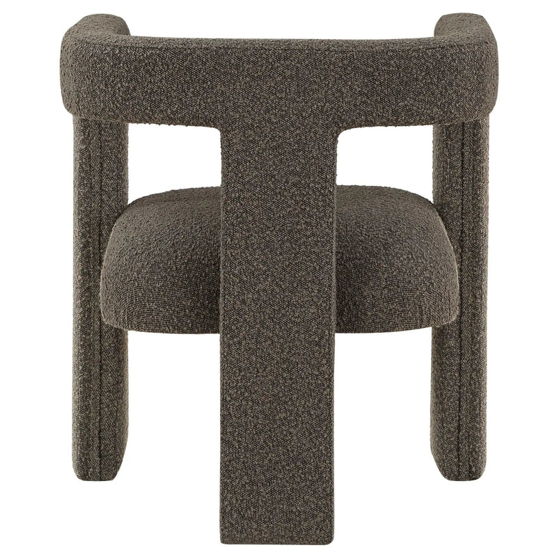 Petra Boucle Upholstered Accent Side Chair Chocolate Brown by Unique Piece Furniture