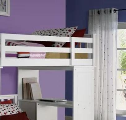 Freya Twin Loft Bed With Storage (Not Including The Bottom Twin Bed) - White by HouseOfZazla