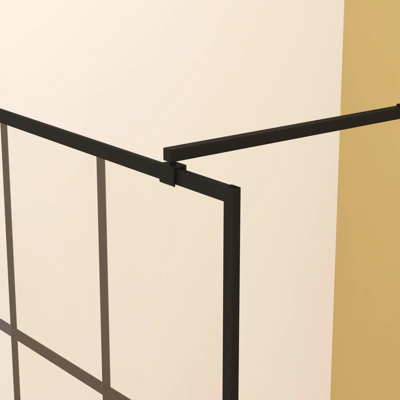 Framed Glass Shower Screen - Matte Black