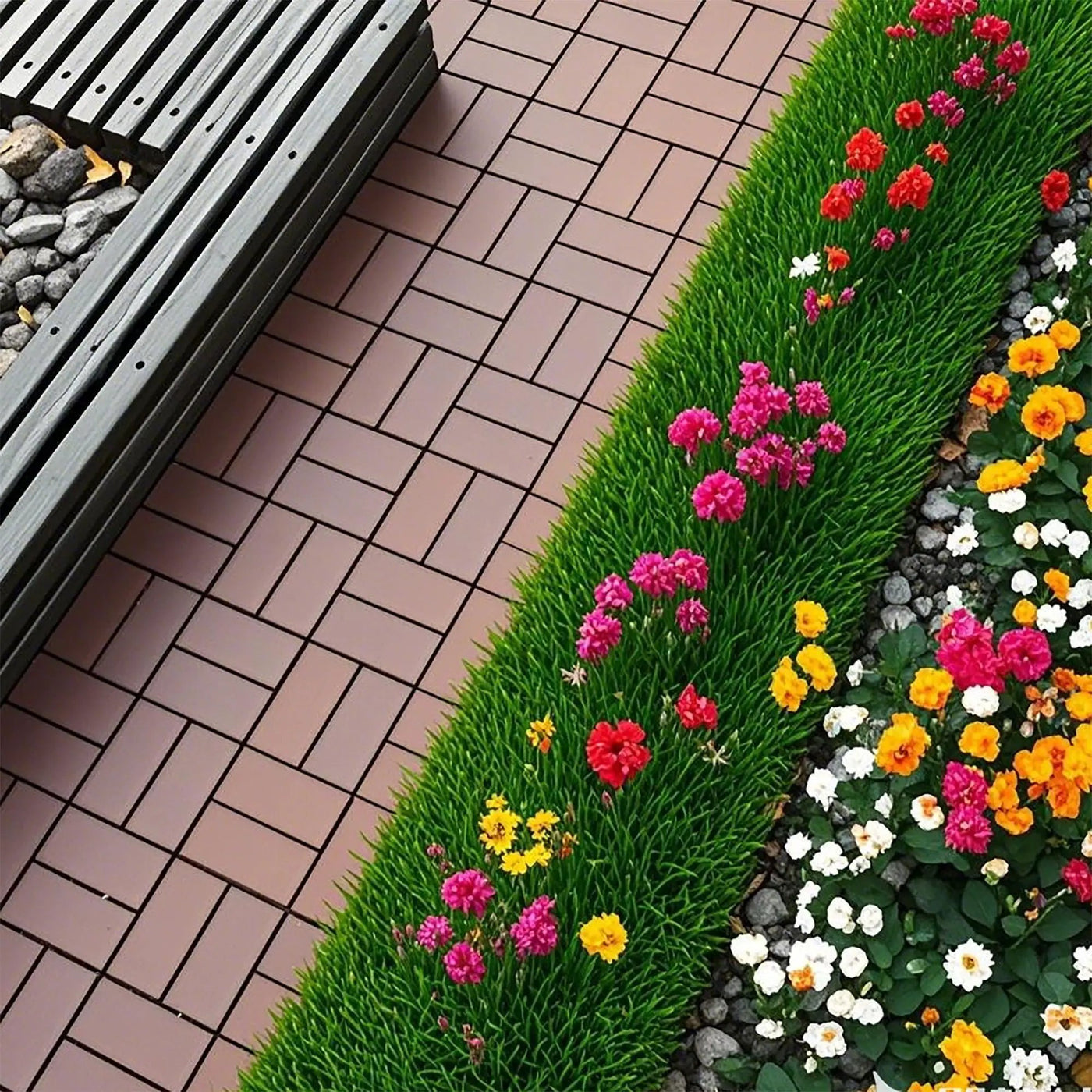 Plastic Interlocking Deck Tiles Patio Deck Tiles Waterproof Outdoor Use by HouseOfZazla