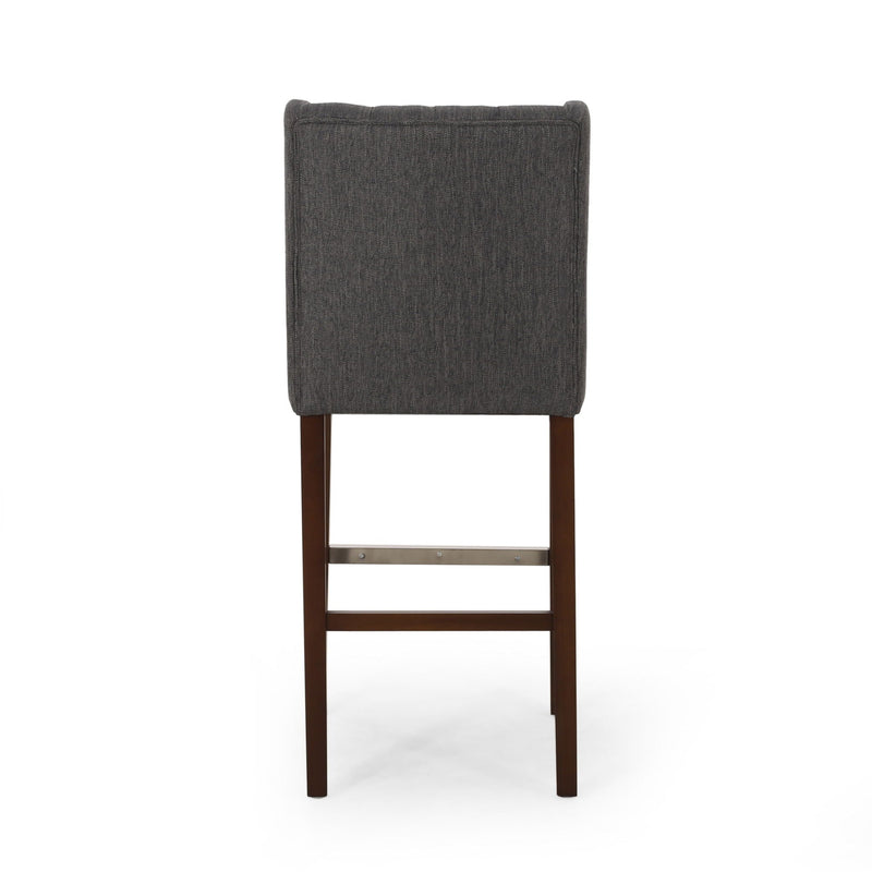Solstara Upholstered Dining Barstool with Button Tufted and Wing Back by HouseOfZazla