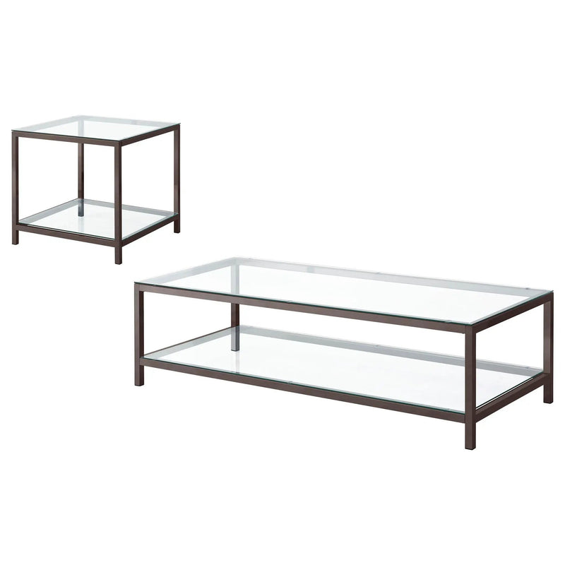 Trini 2-piece Coffee and End Table Set Black Nickel by Unique Piece Furniture