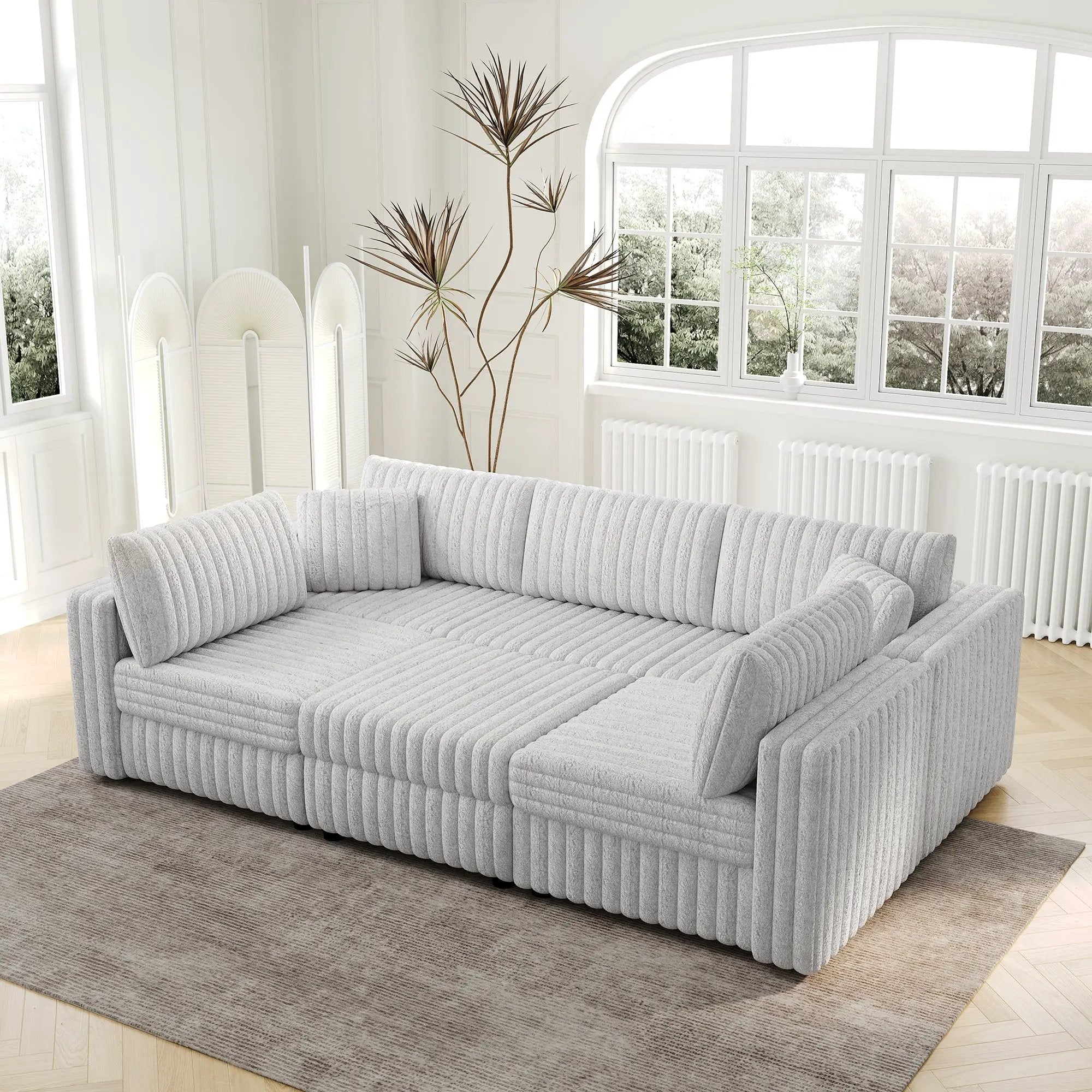 106.3" U-Shaped 6-Person Sofa with Ottoman by HouseOfZazla