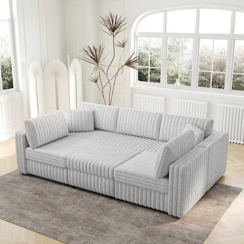 106.3" U-Shaped 6-Person Sofa with Ottoman by HouseOfZazla
