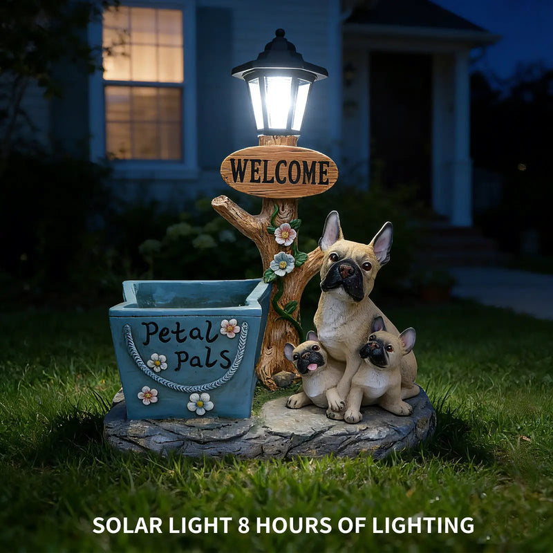 French Bulldog Family Planter Statue by HouseOfZazla