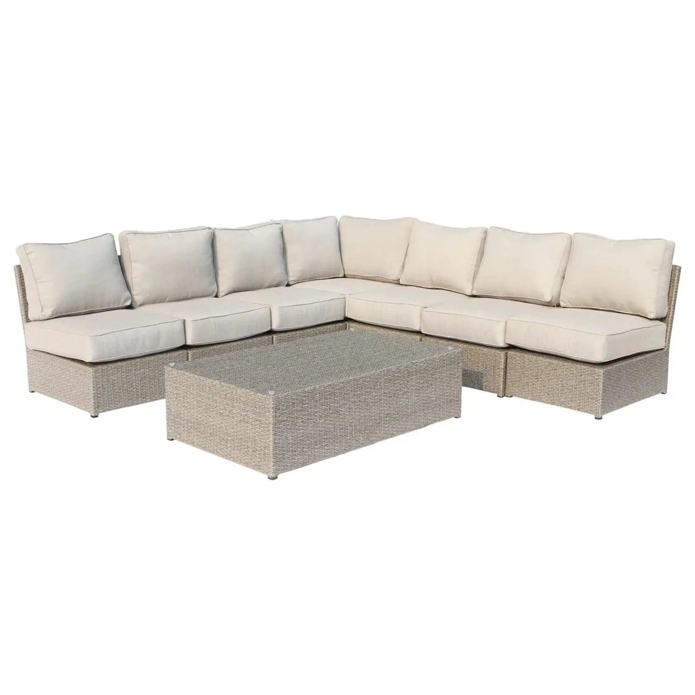 Comfortable Modern Patio Rattan Sectional Set With Cushions by Unique Piece Furniture