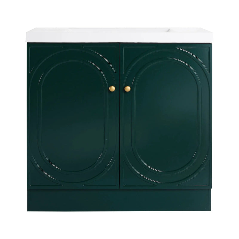 Contemporary Freestanding Bathroom Vanity With Resin Sink & Soft-Close Cabinet Doors by HouseOfZazla