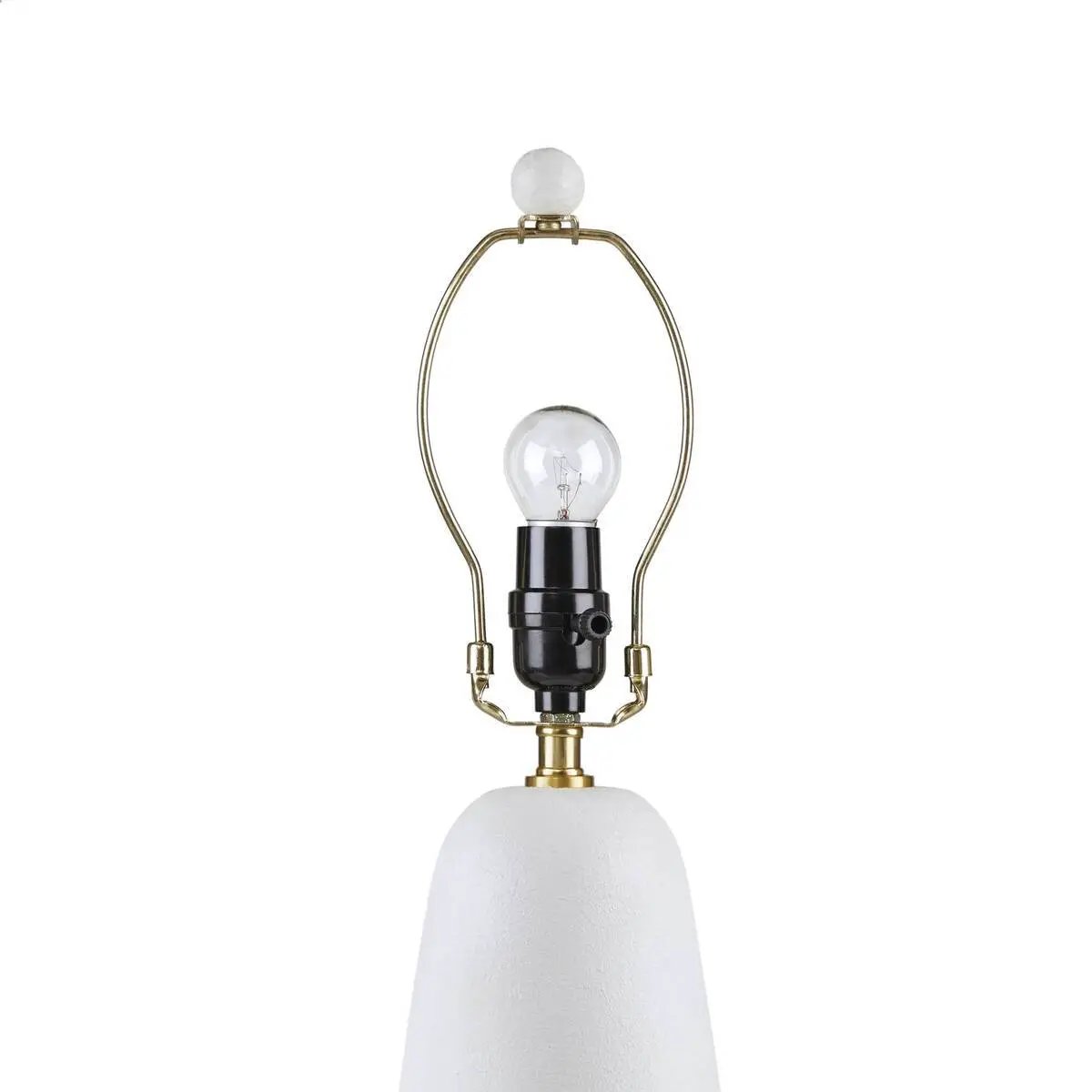 Textured Ceramic Table Lamp with Fluted Fabric Shade - White by HouseOfZazla