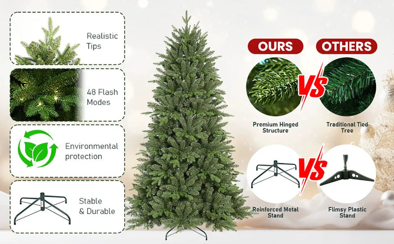 7FT Prelit Christmas Tree with 340 RGB LED Lights by HouseOfZazla