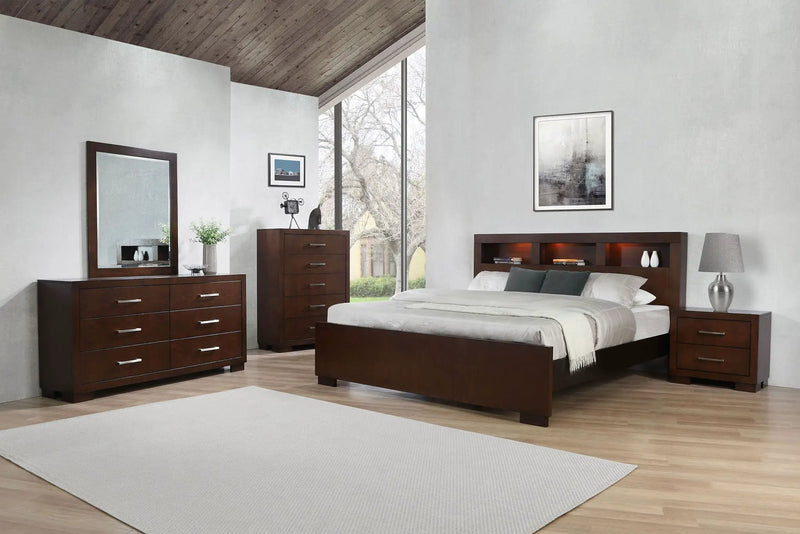 Jessica 5-piece California King Bedroom Set Cappuccino by Unique Piece Furniture