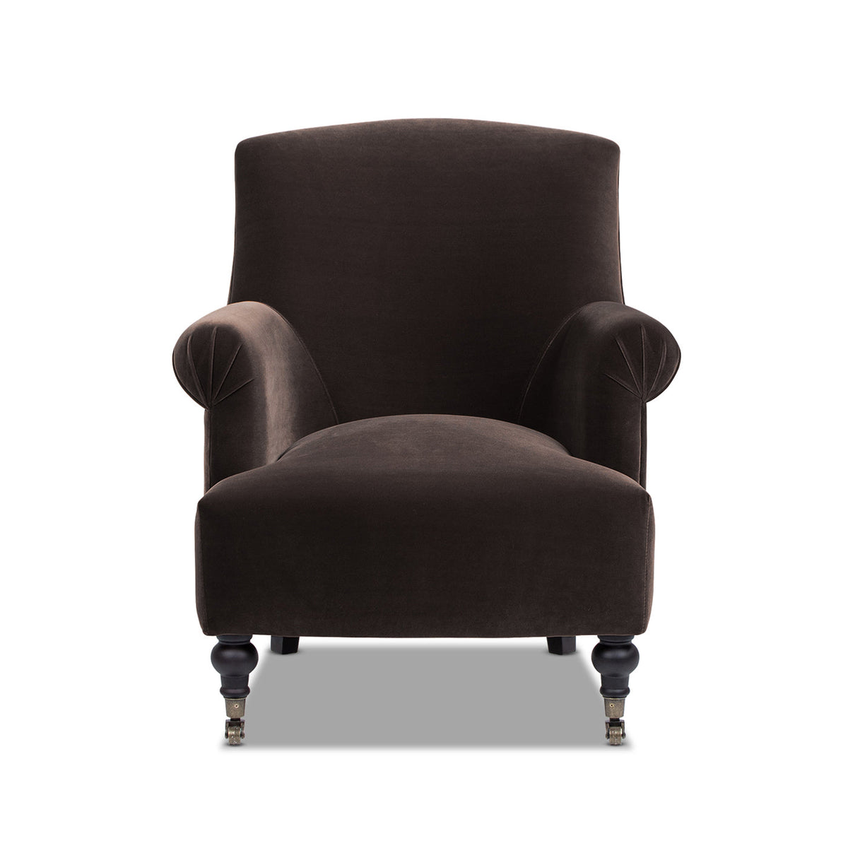 Eloise 30" Pleated Sock Arm Accent Armchair with Turned Wood Legs - Deep, photo 7 of 10