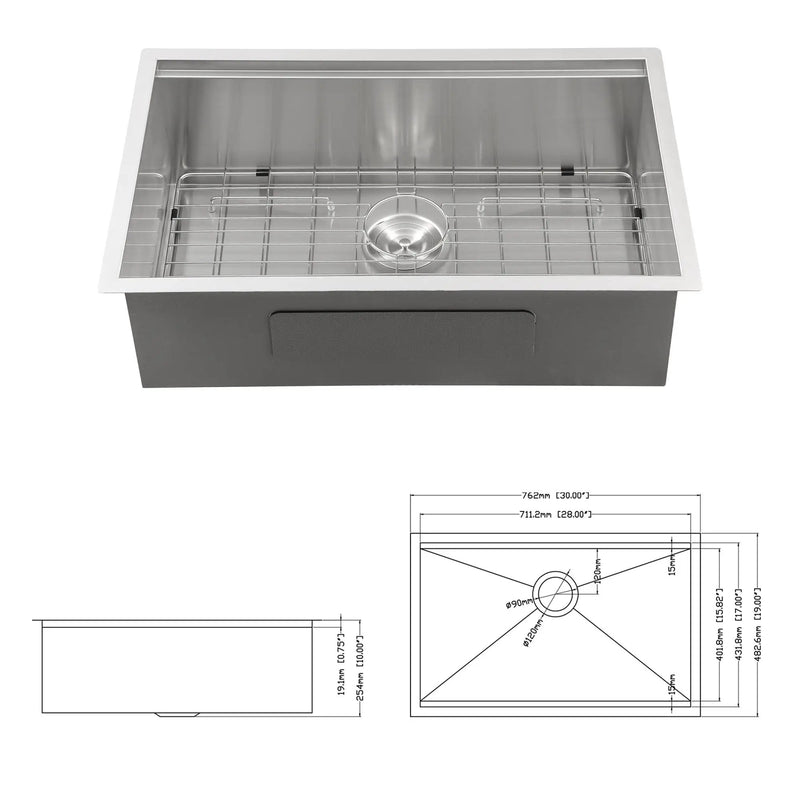 Single Bowl Undermount Workstation Kitchen Sink with Accessories by HouseOfZazla