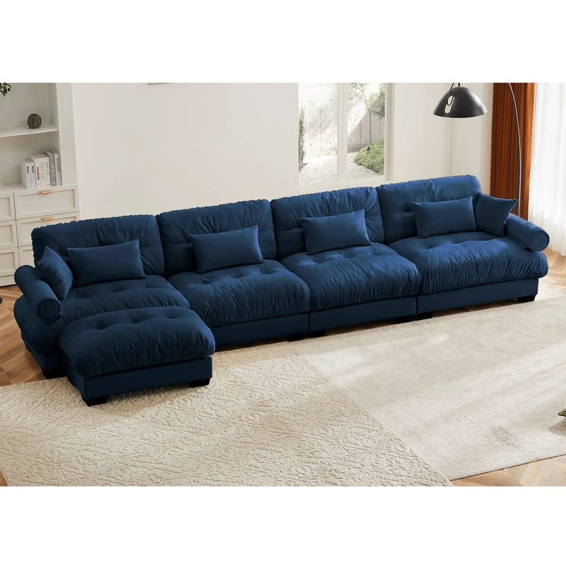 Super Comfort Oversized Modular Sectional Sofa With Movable Ottoman by HouseOfZazla