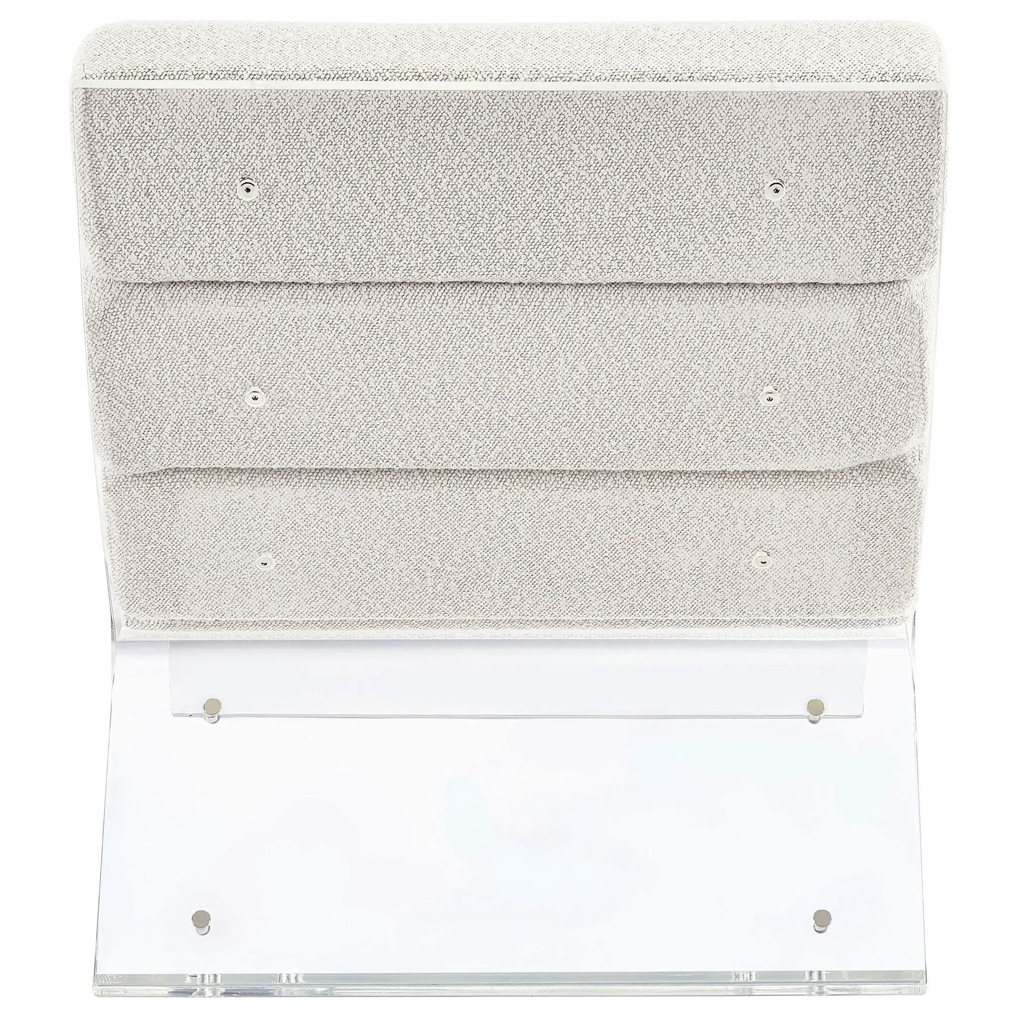 Serreta Boucle Upholstered Armless Acrylic Chair Ivory by Unique Piece Furniture
