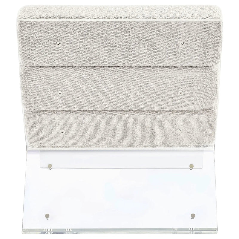 Serreta Boucle Upholstered Armless Acrylic Chair Ivory by Unique Piece Furniture