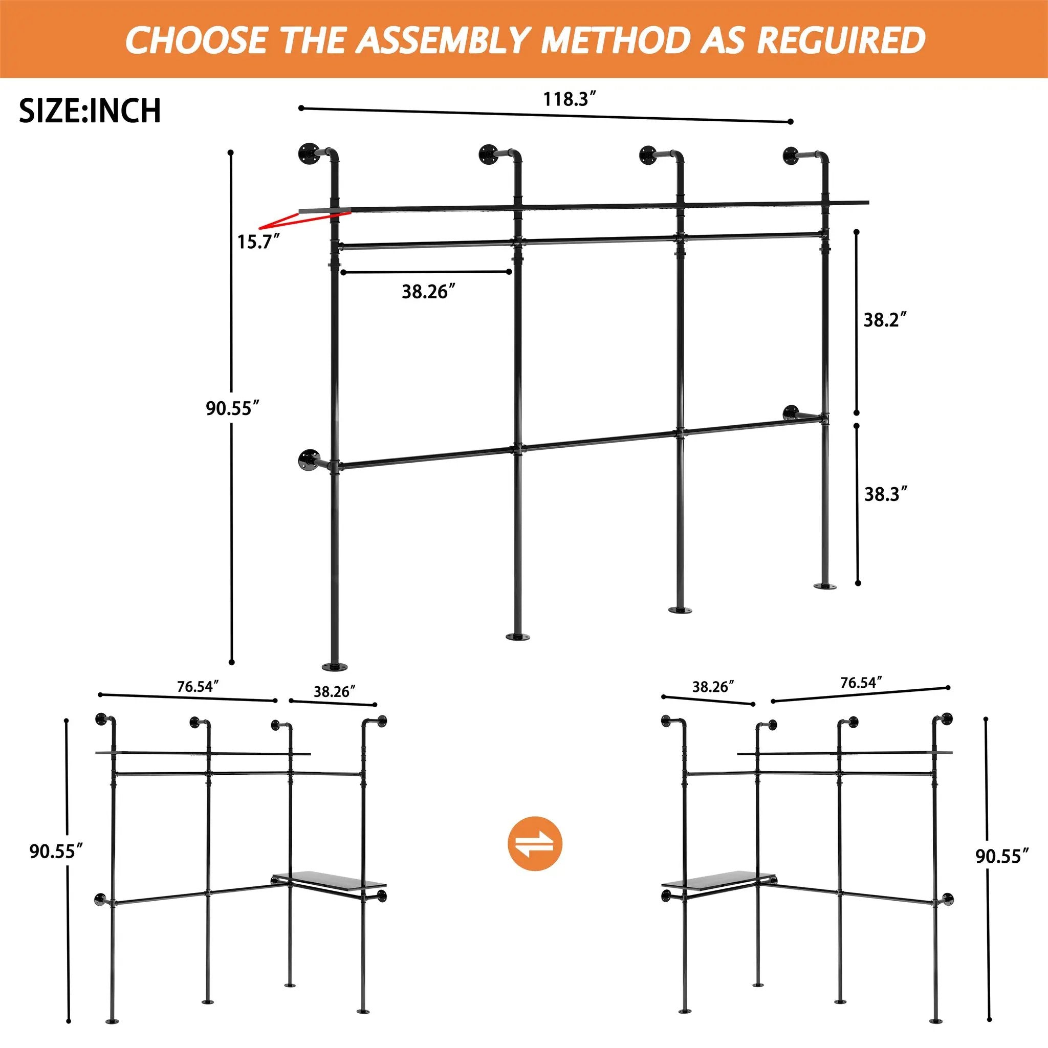 Industrial Pipe Clothing Rack by HouseOfZazla