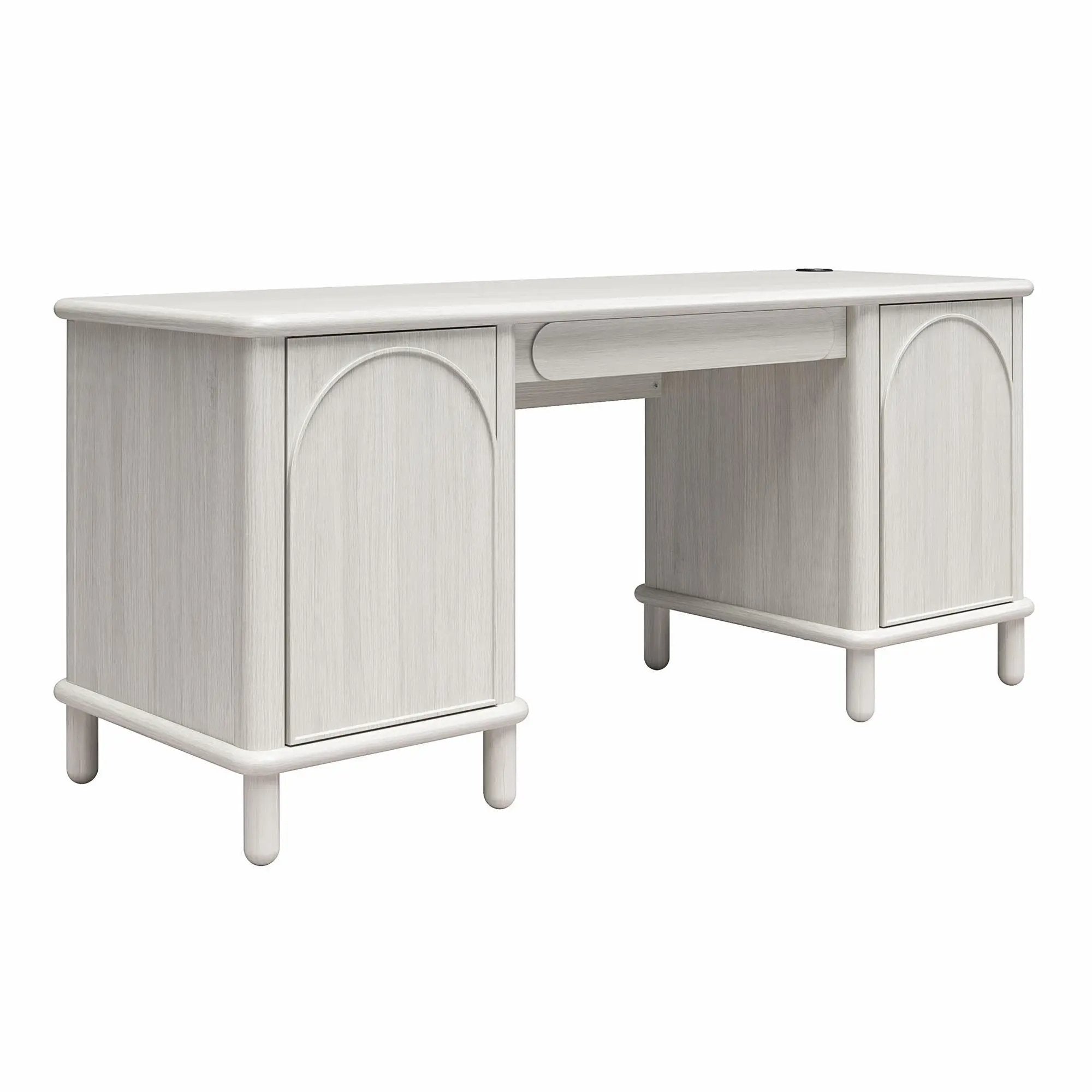 Selena - Double Pedestal Desk - Rustic White by Unique Piece Furniture