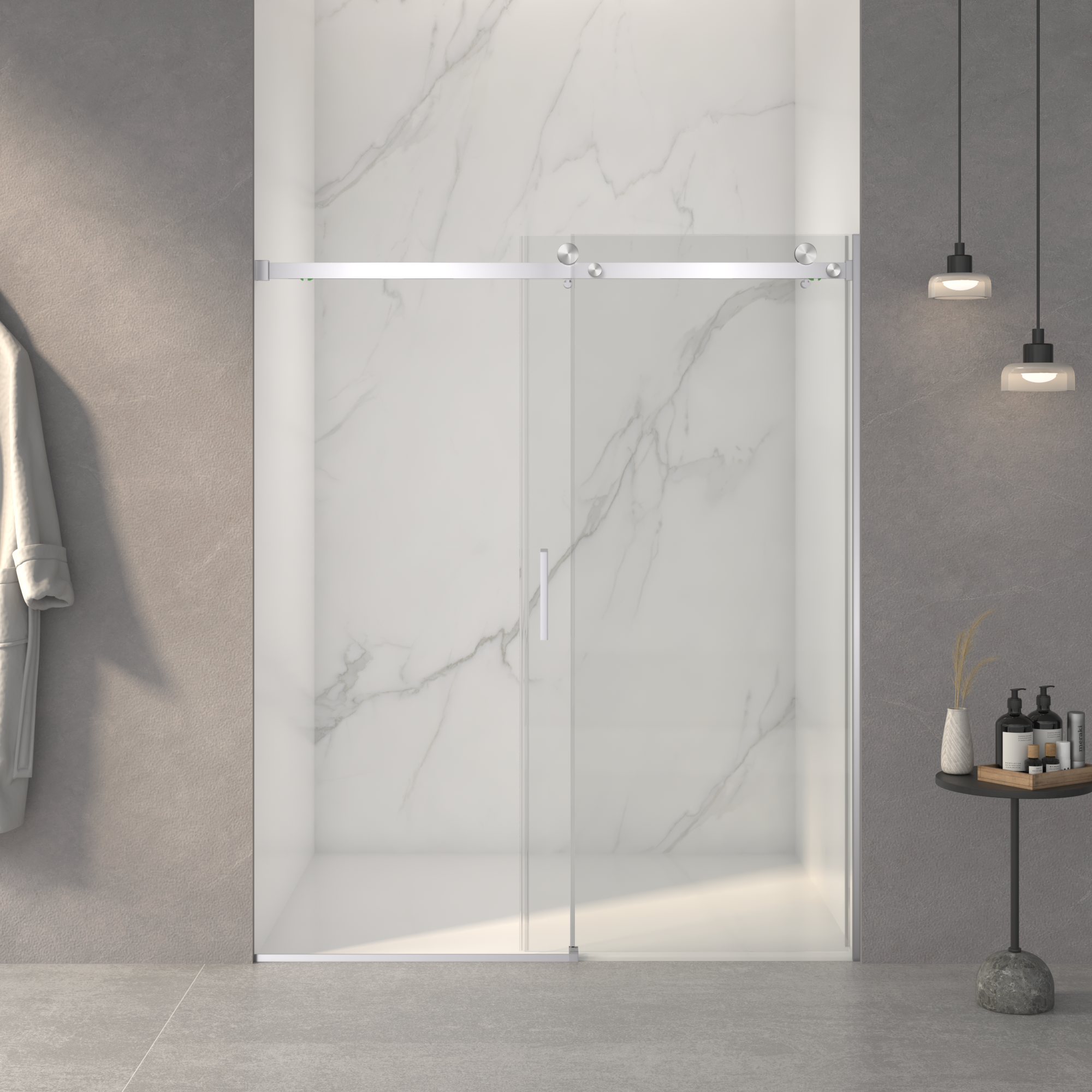 Frameless Sliding Shower Door - 56-60"W x 72"H by HouseOfZazla