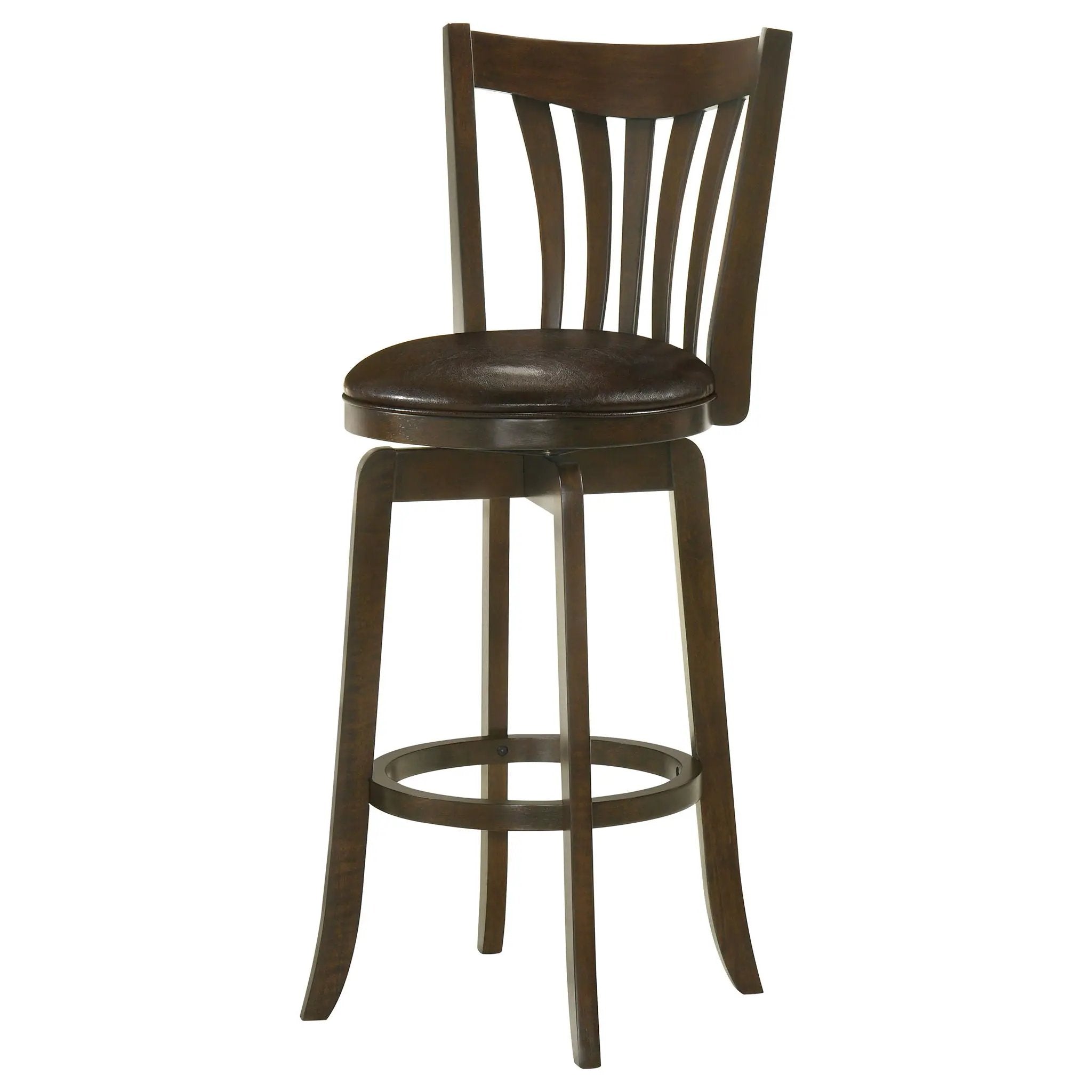 Lambert Wood Pub Height Swivel Bar Chair Dark Cherry by Unique Piece Furniture