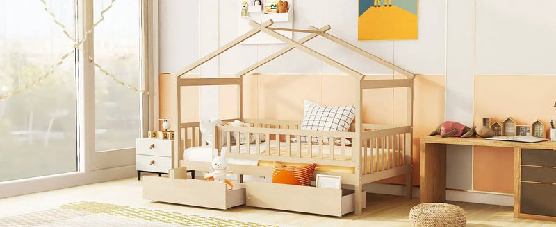 House Bed With 2 Drawers by Unique Piece Furniture